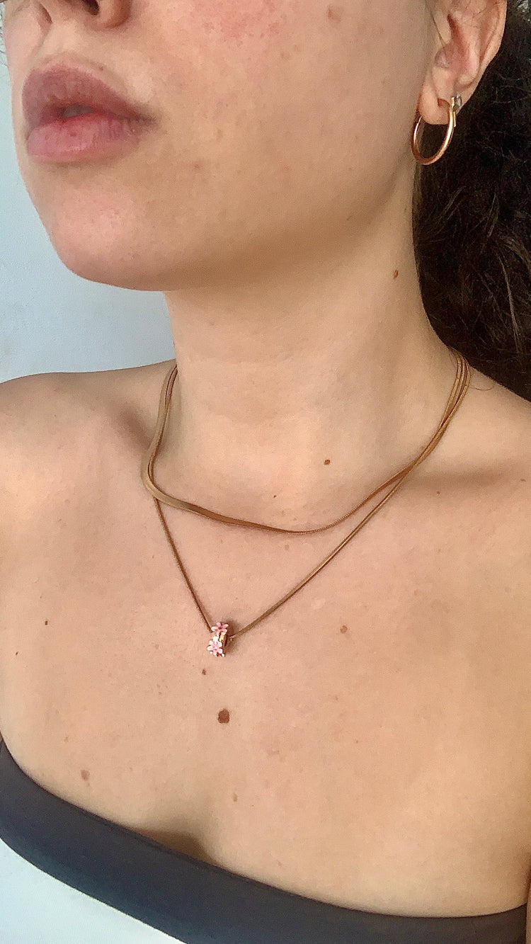 Colección oro rosa artesanal collares pulseras pendientes