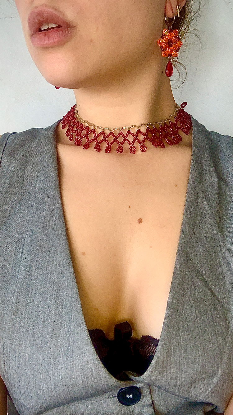 collar fort Collar artesanal de cuentas de colores con cierre de acero inoxidable - Salem Bisutería