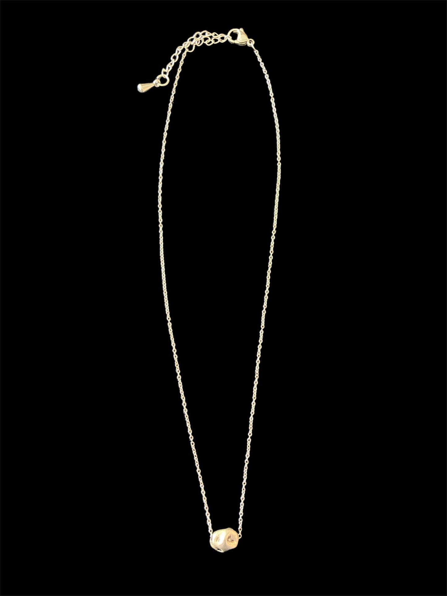 Collar Pepita de Plata con Cadena de Eslabón Redondo en Acero Inoxidable | Salem Bisutería