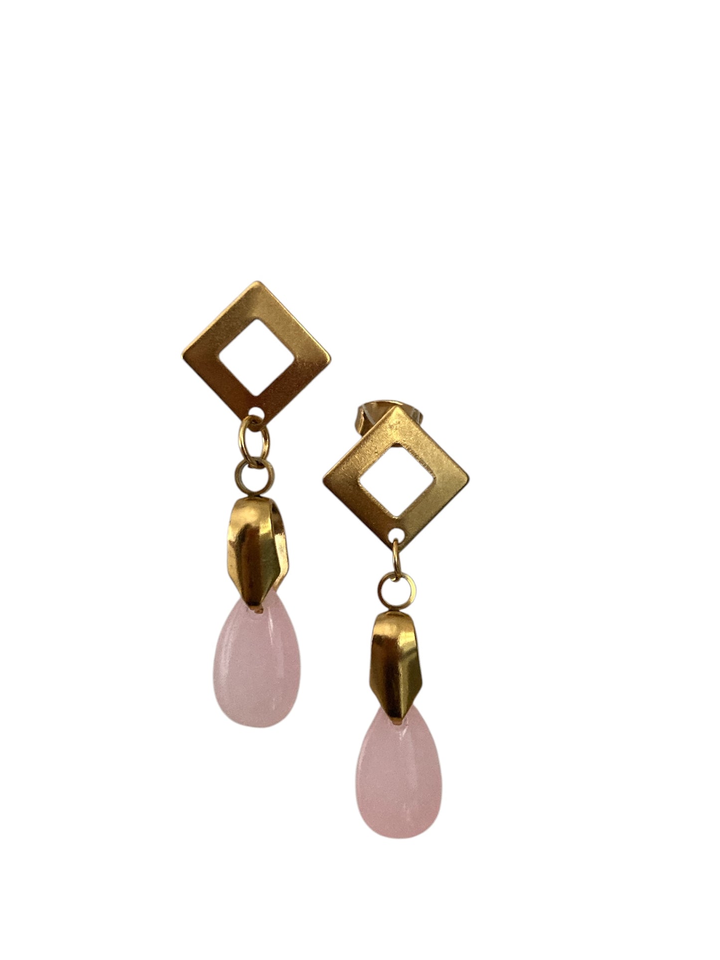 Pendientes Cuarzo rosa