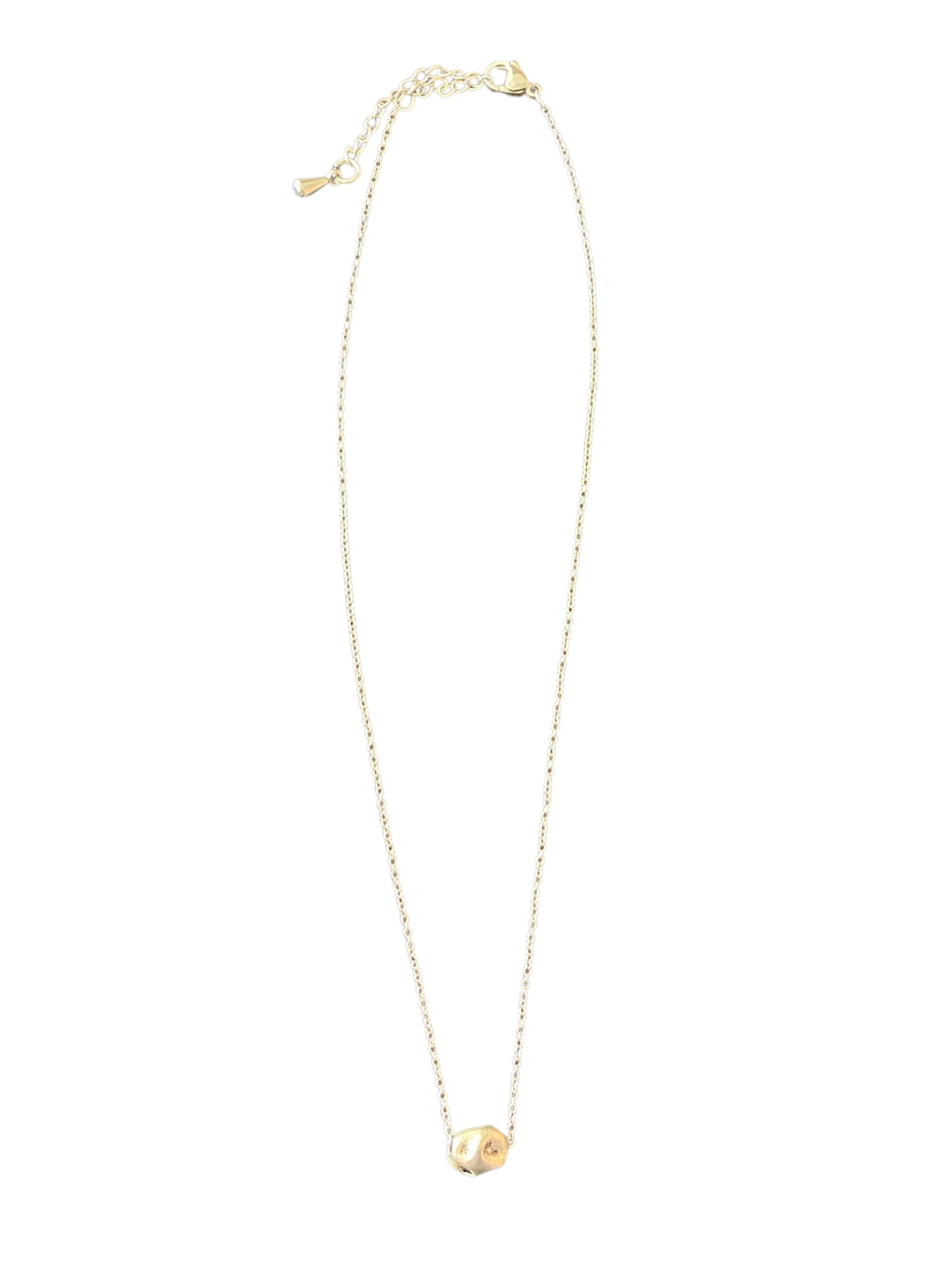 Collar Pepita de Plata con Cadena de Eslabón Redondo en Acero Inoxidable | Salem Bisutería