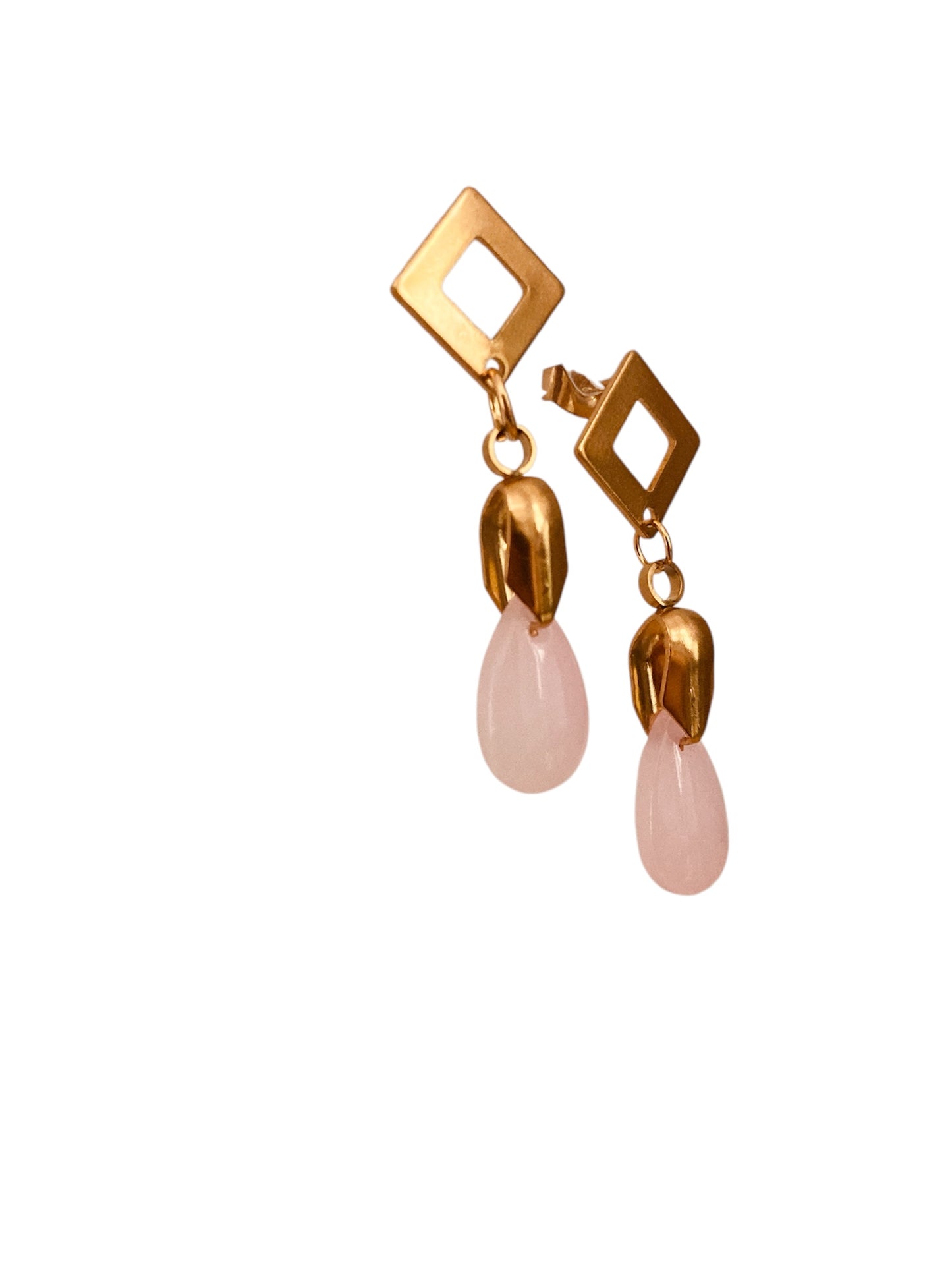 Pendientes Cuarzo rosa