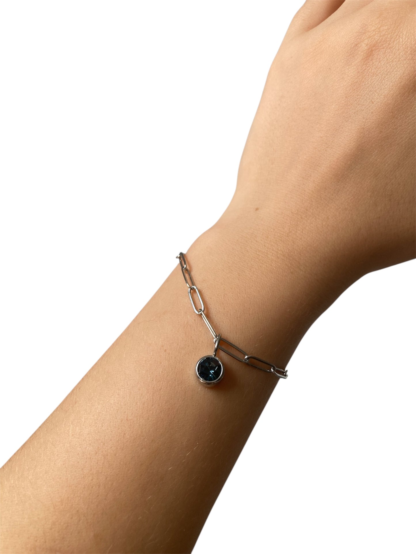 Pulsera de Cadena de Eslabones con Colgantes Brillantes en Acero Inoxidable | Salem Bisutería