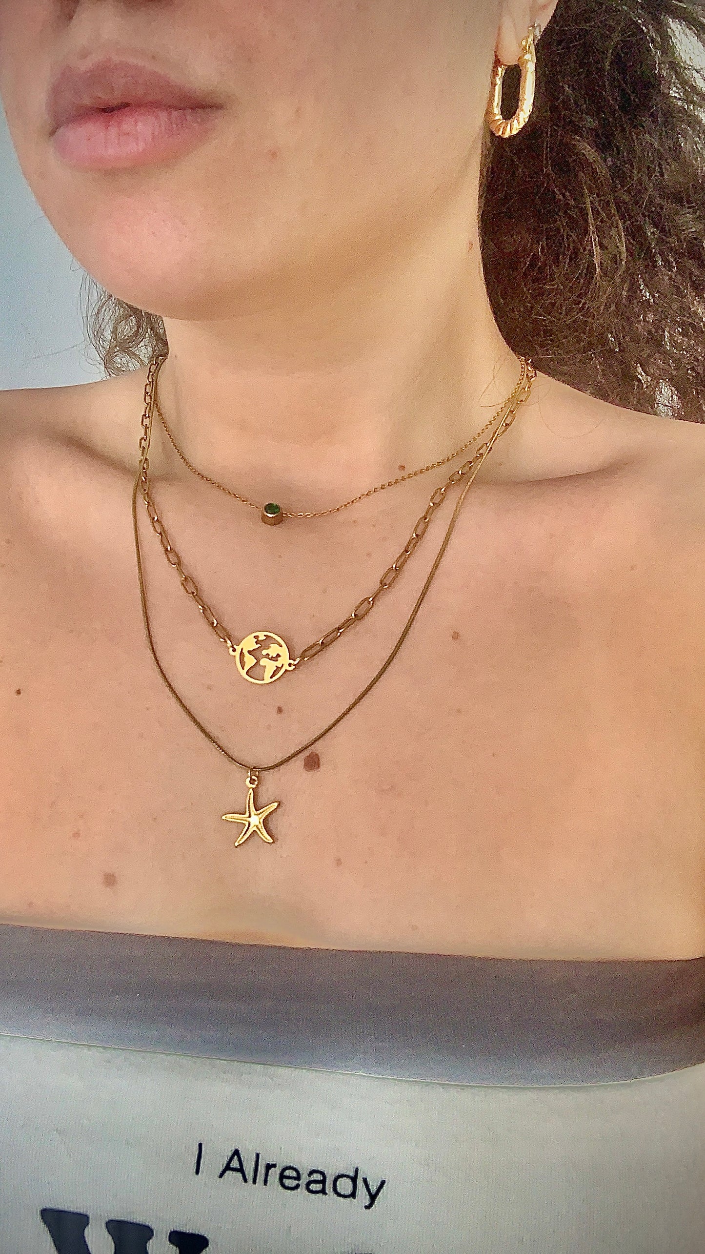 Collar del Mar Mediterráneo de cadena Serpiente | Estilo Floral | Salem Bisutería