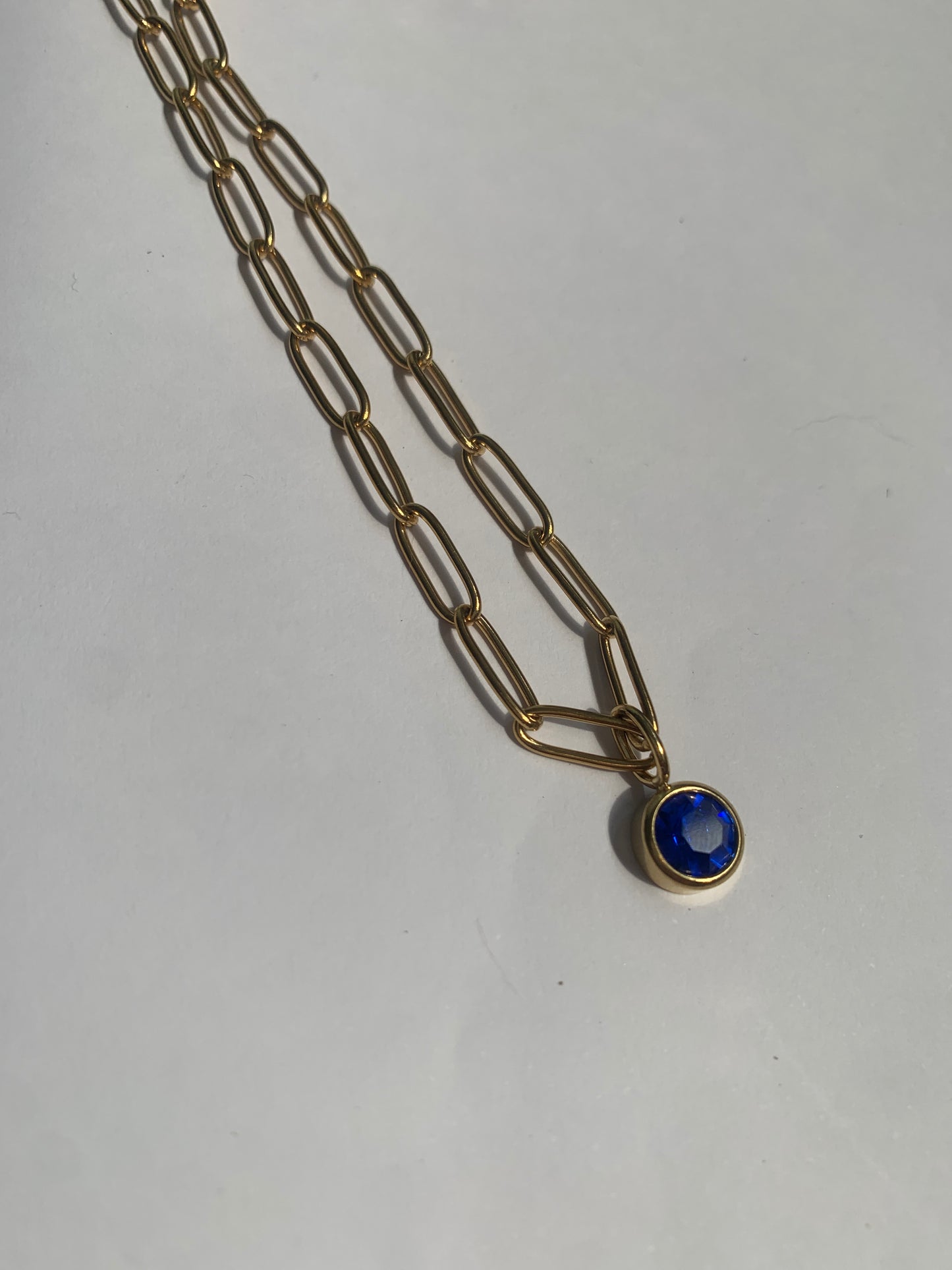 Collar de Cadena de Eslabones con Colgantes Brillantes en Acero Inoxidable | Salem Bisutería