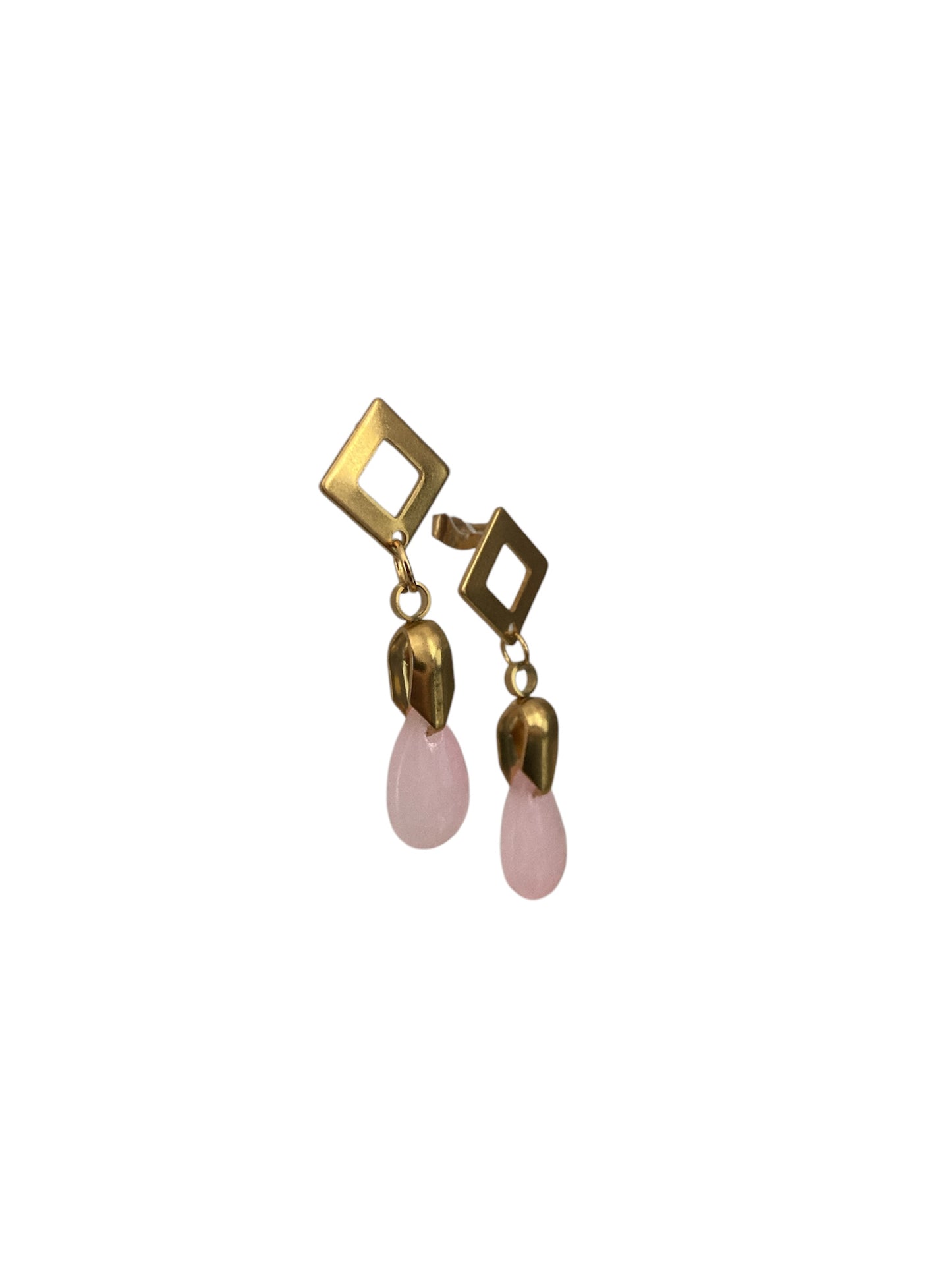 Pendientes Cuarzo rosa