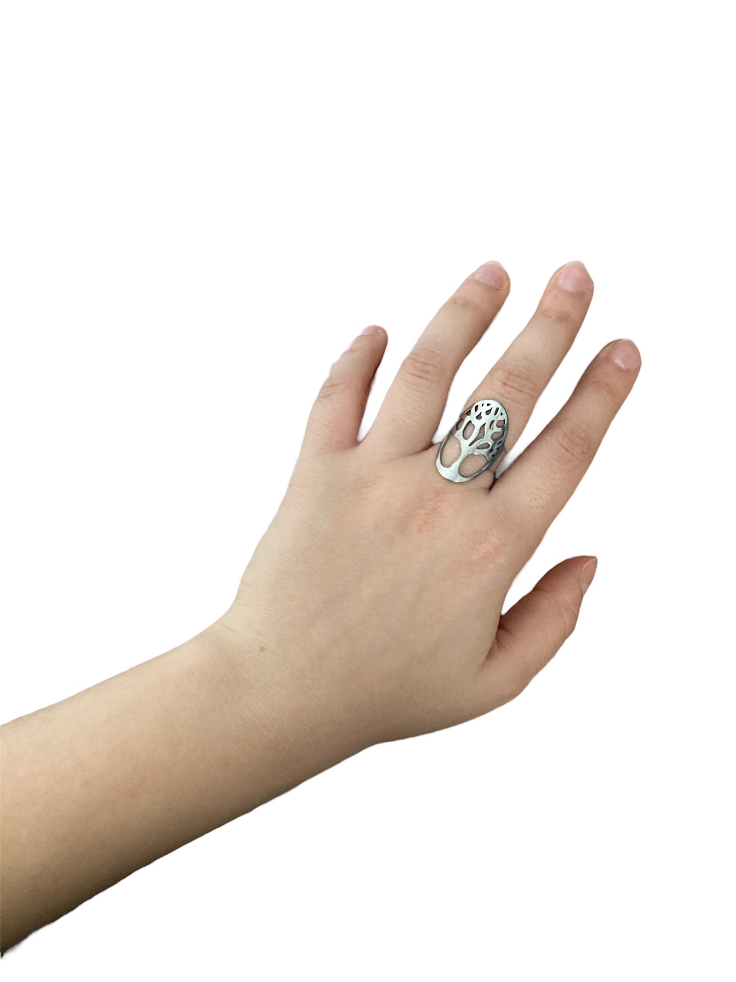 Anillo Árbol de la Vida en acero inoxidable diseño simbólico Salem Bisutería plata