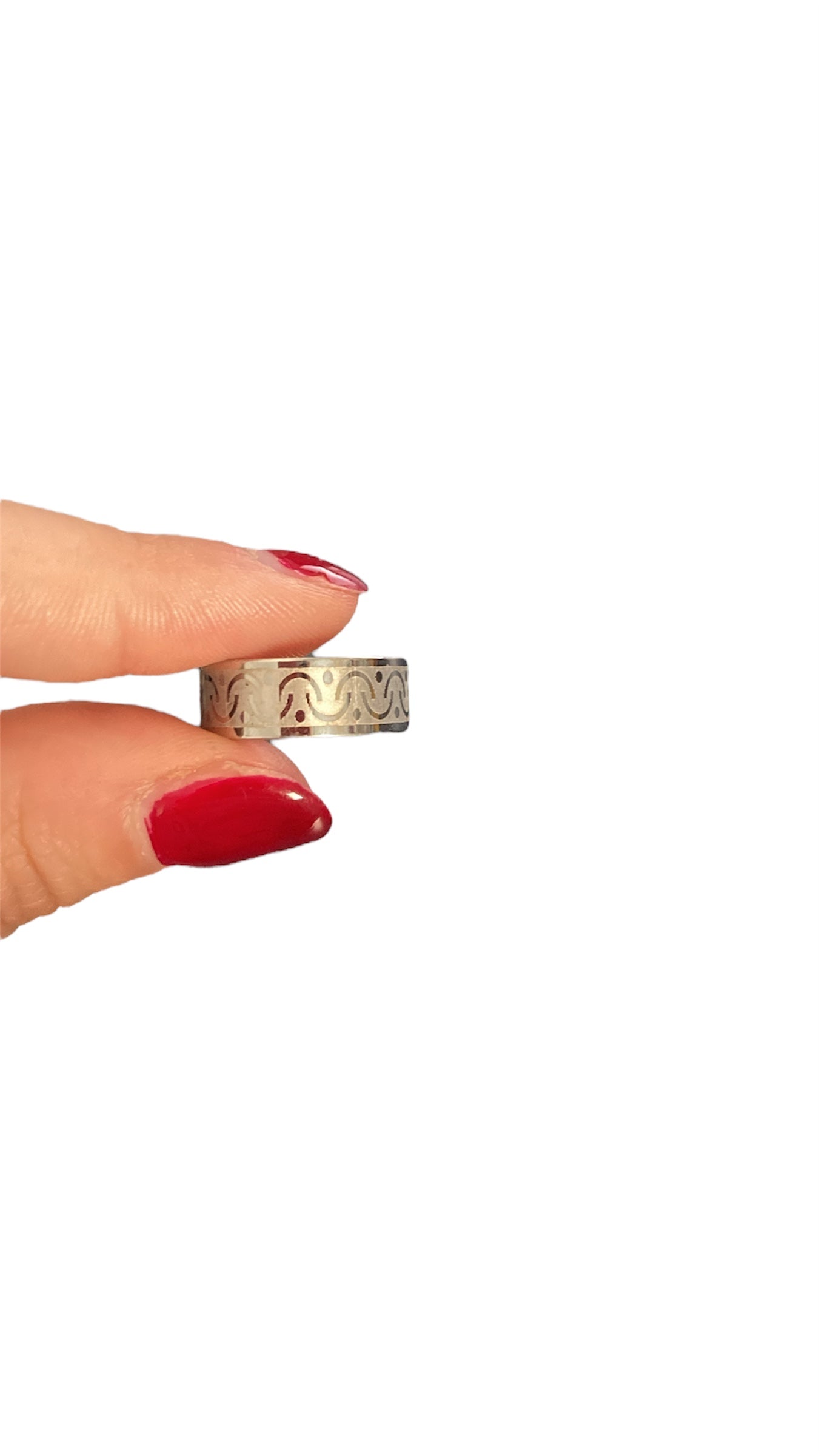 Anillo simple plateado de acero inoxidable estilo minimalista Salem Bisutería
