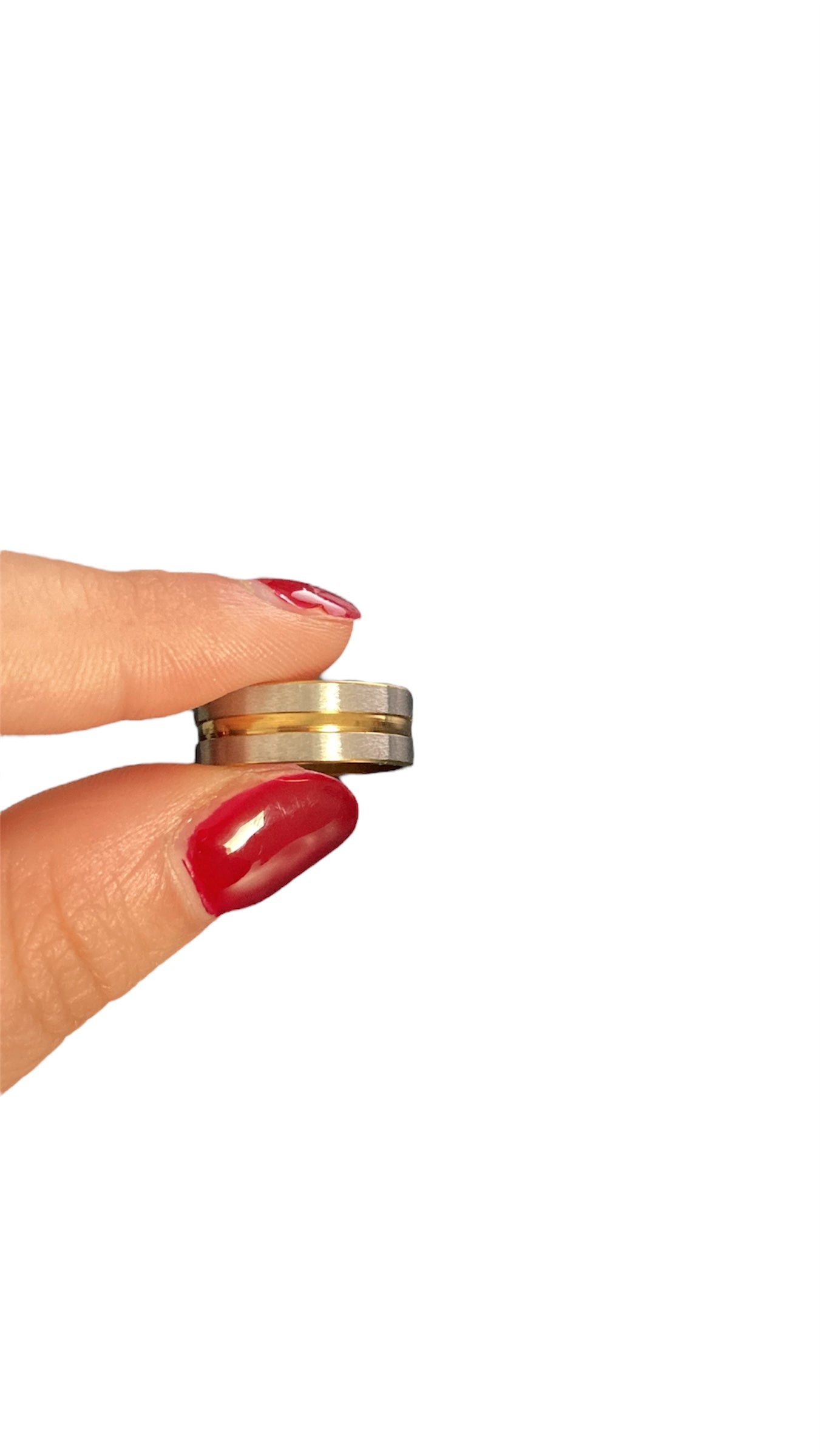 Anillo simple plateado de acero inoxidable estilo minimalista Salem Bisutería