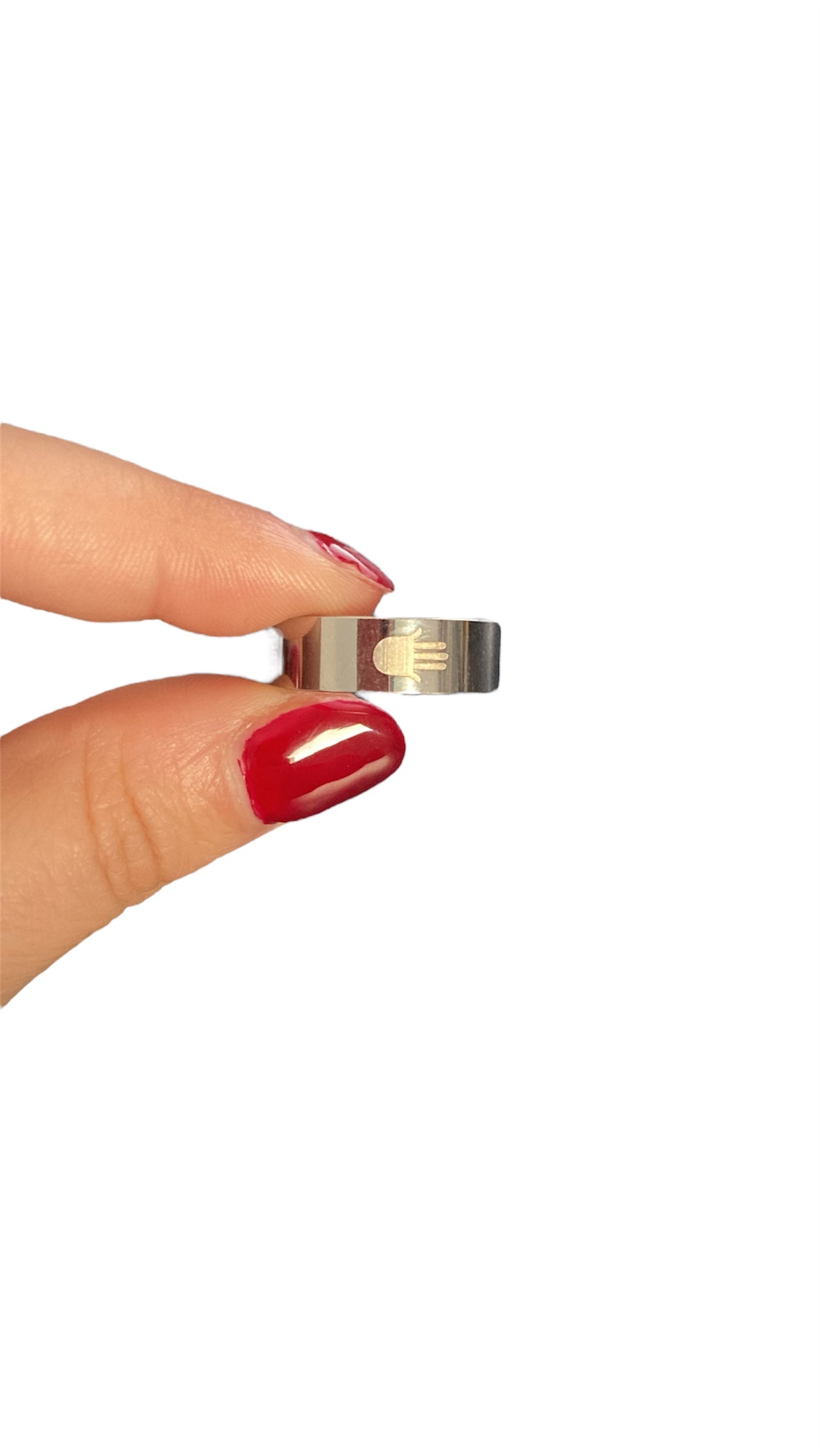 Anillo simple plateado de acero inoxidable estilo minimalista Salem Bisutería