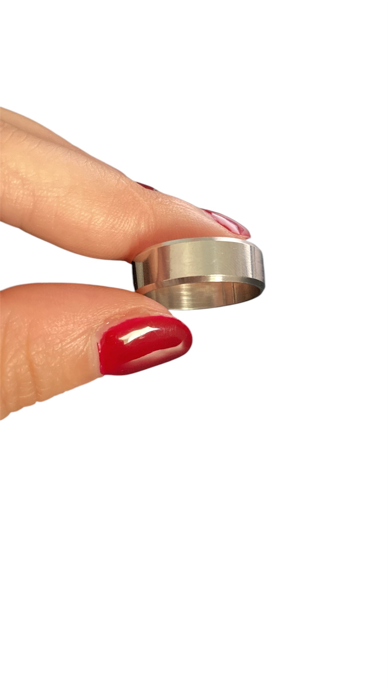 Anillo simple plateado de acero inoxidable estilo minimalista Salem Bisutería