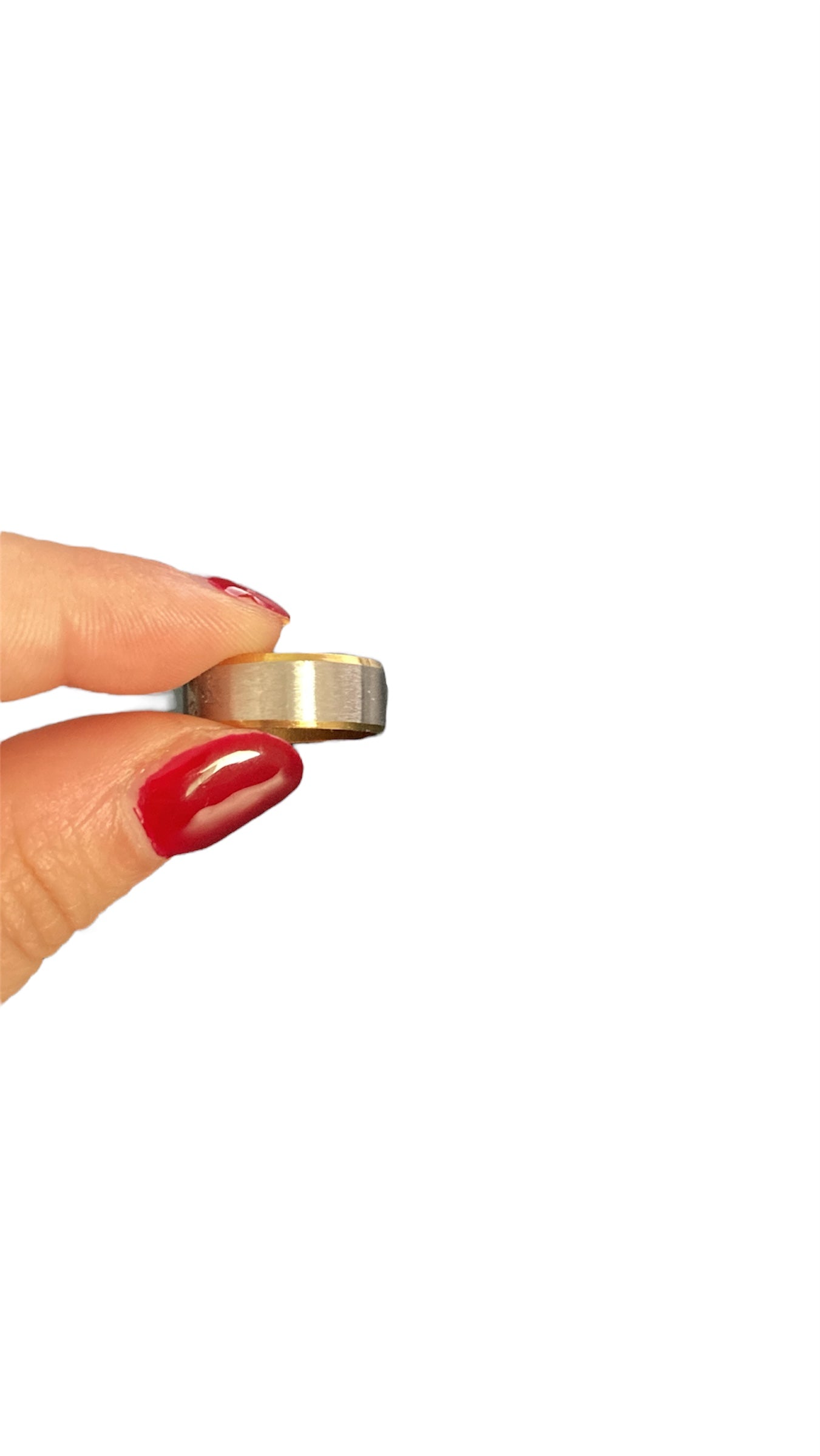 Anillo simple plateado de acero inoxidable estilo minimalista Salem Bisutería