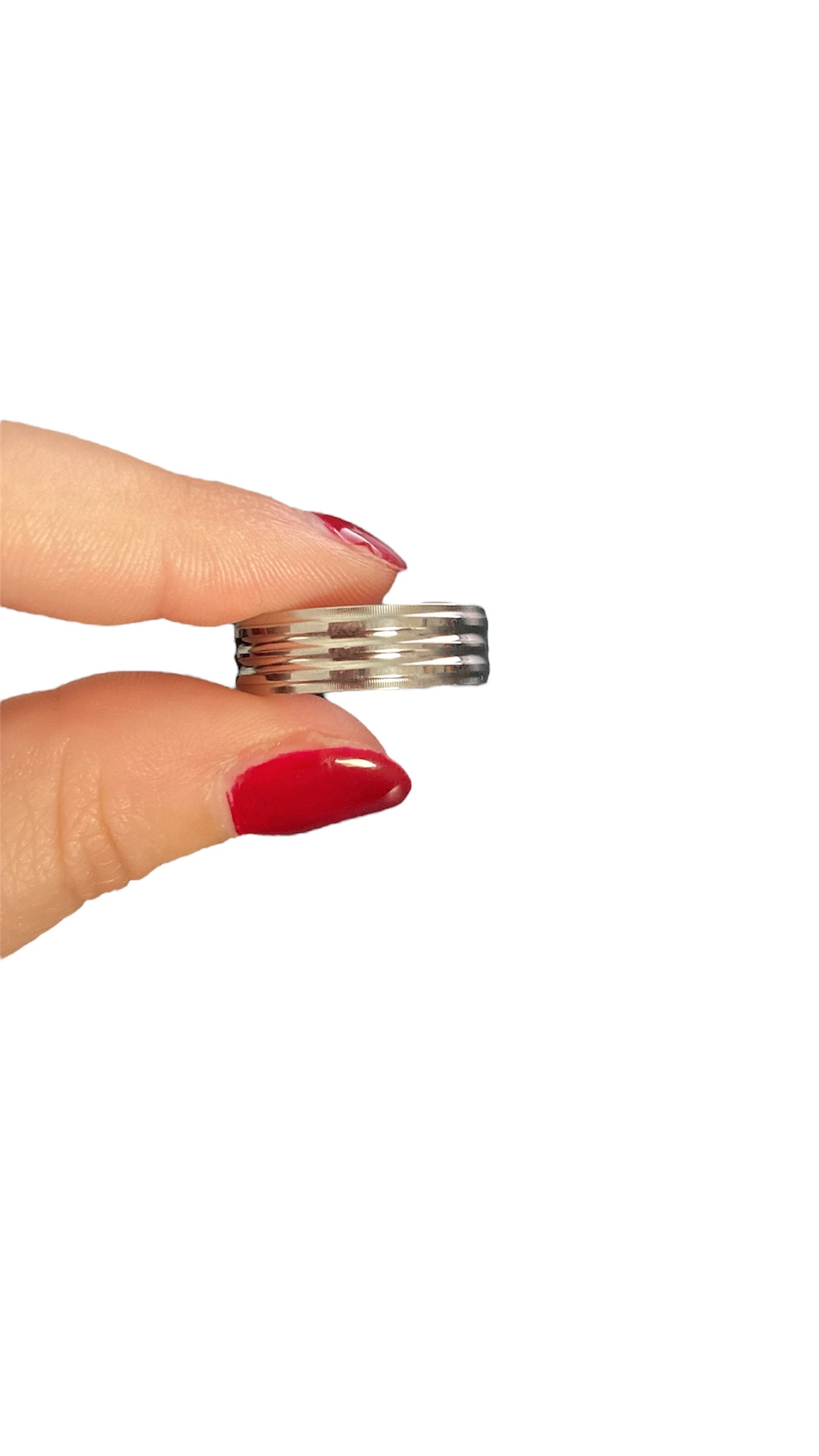 Anillo simple plateado de acero inoxidable estilo minimalista Salem Bisutería