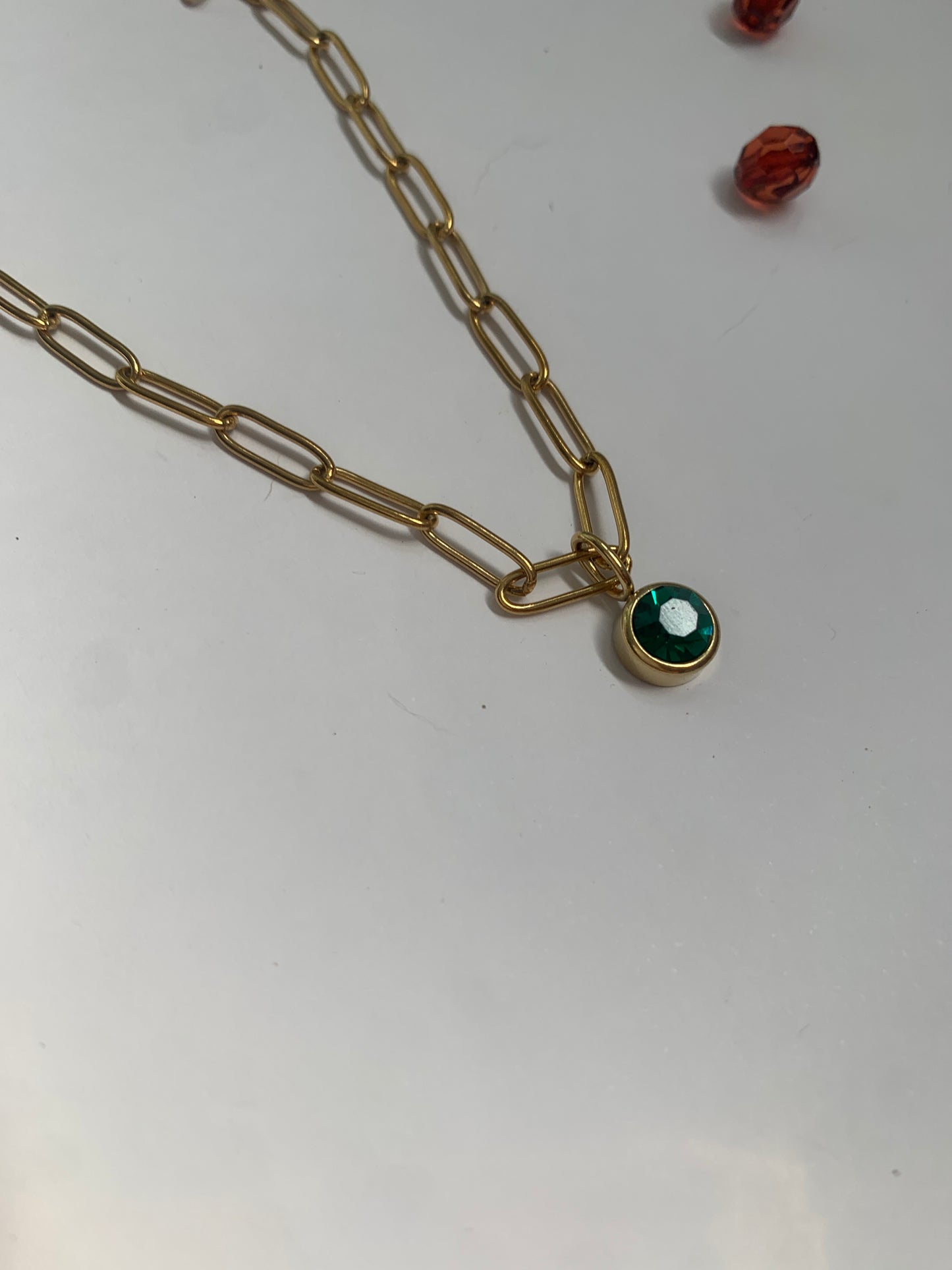 Collar de Cadena de Eslabones con Colgantes Brillantes en Acero Inoxidable | Salem Bisutería