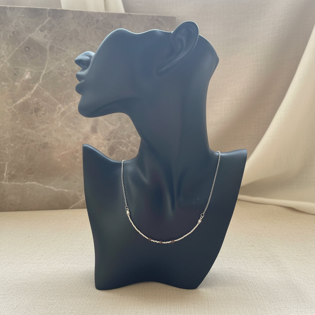 Collar con tupíes marrones de cristal Salem Bisutería