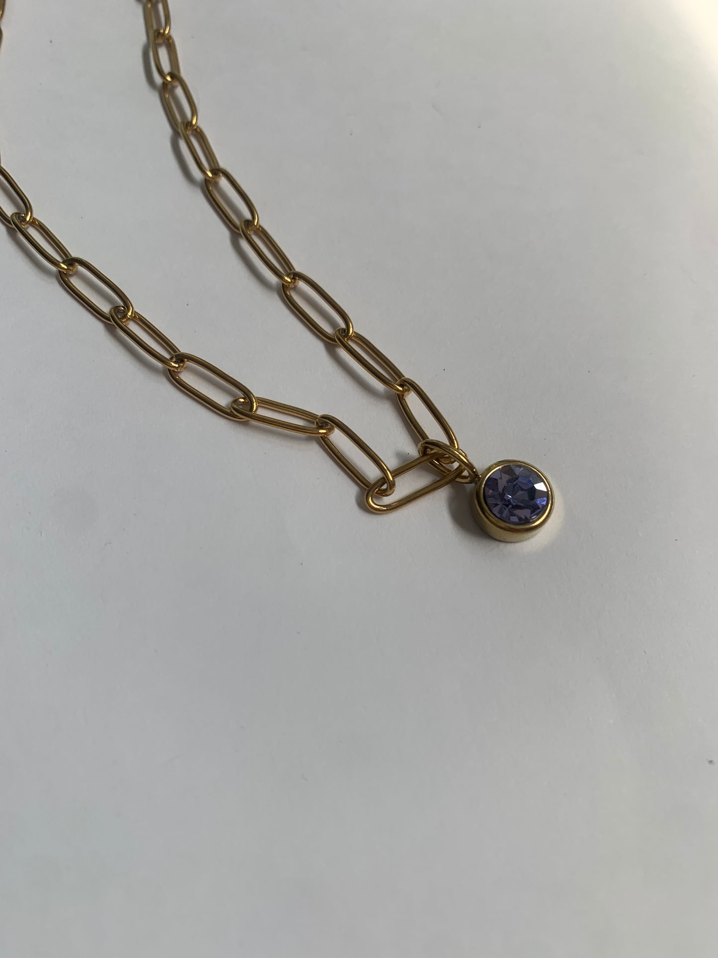 Collar de Cadena de Eslabones con Colgantes Brillantes en Acero Inoxidable | Salem Bisutería