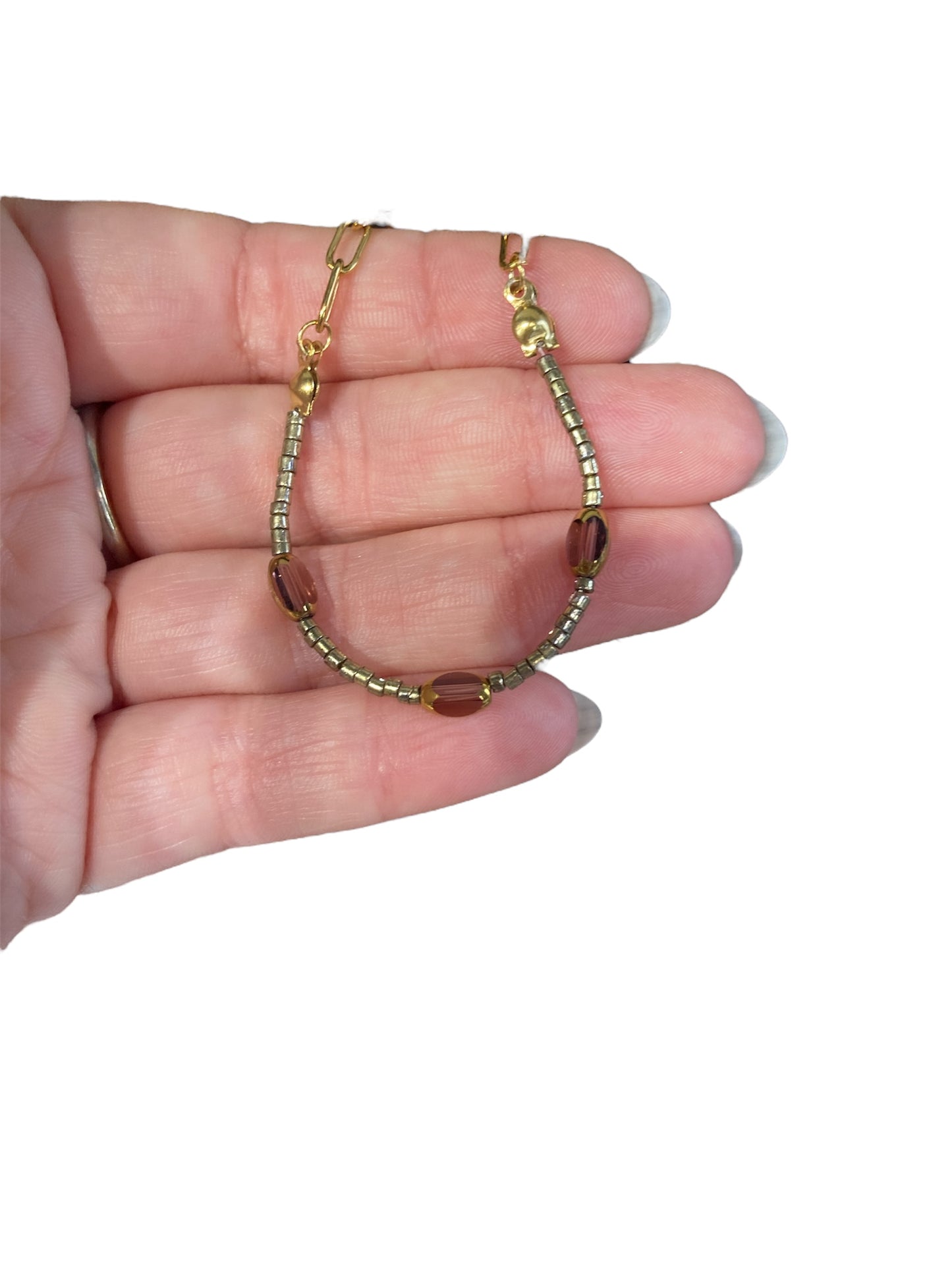 Collares Elementos de Cuentas de Cristal Dorado | Salem Bisutería