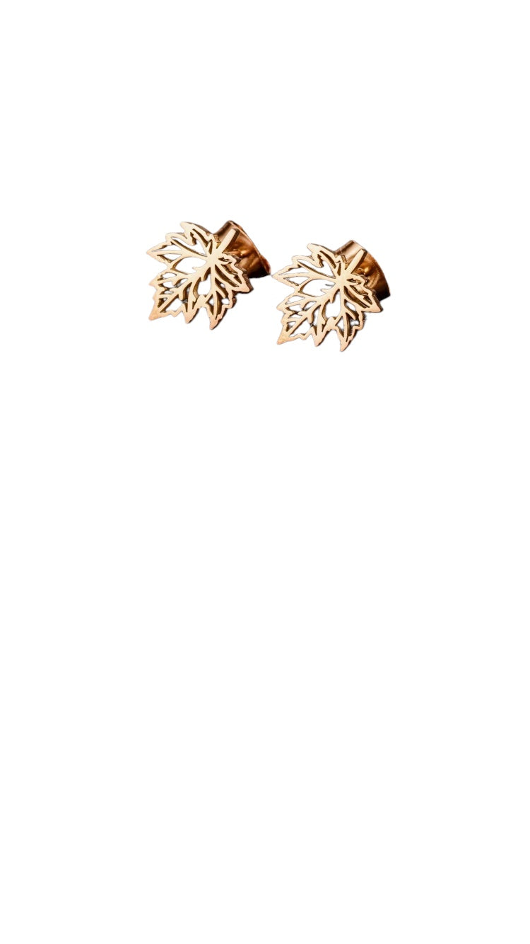 Detalle de pendientes Hoja Otoñal con diseño de hojas caídas