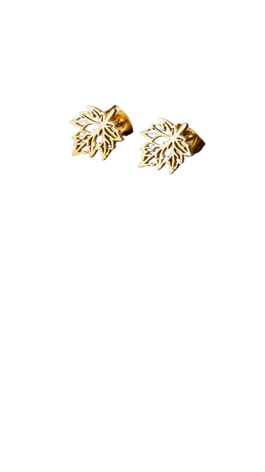 Detalle de pendientes Hoja Otoñal con diseño de hojas caídas