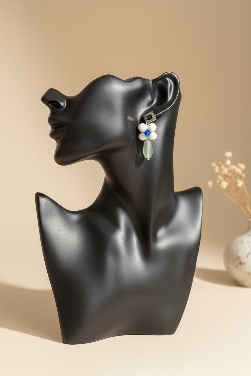 Pendientes Dama de Acero Inoxidable en maniquí