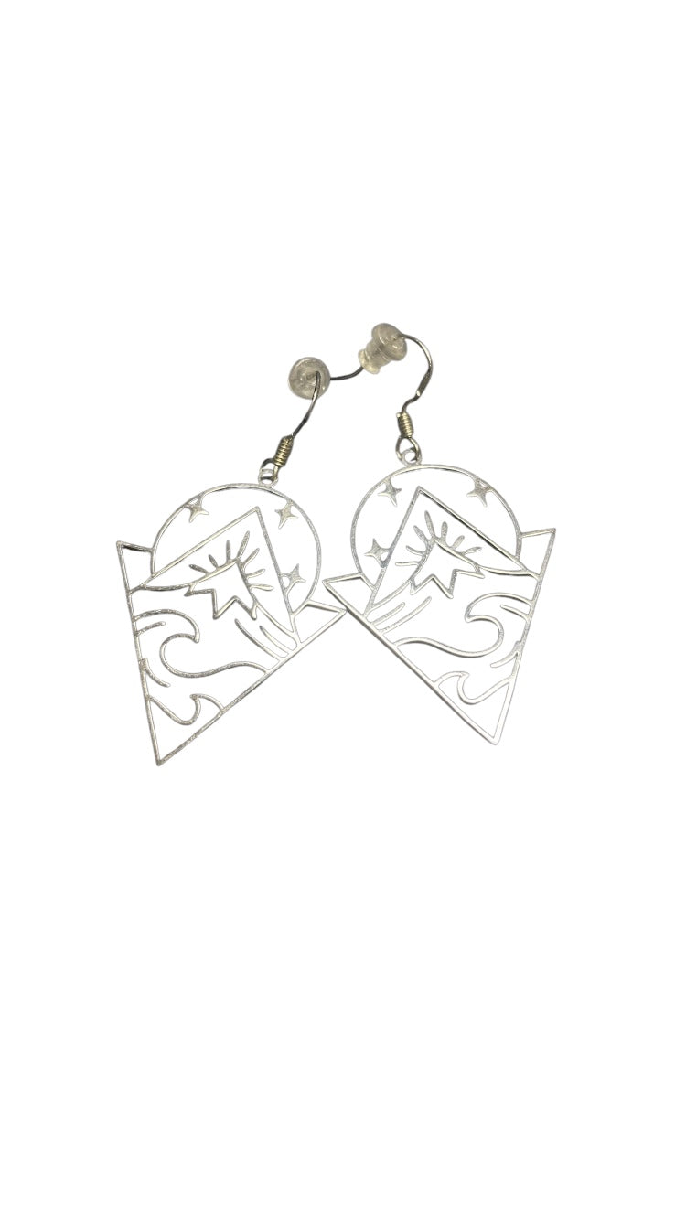 Pendientes Marymontana con gancho de plata 925 y colgante en acero inoxidable Salem Bisutería