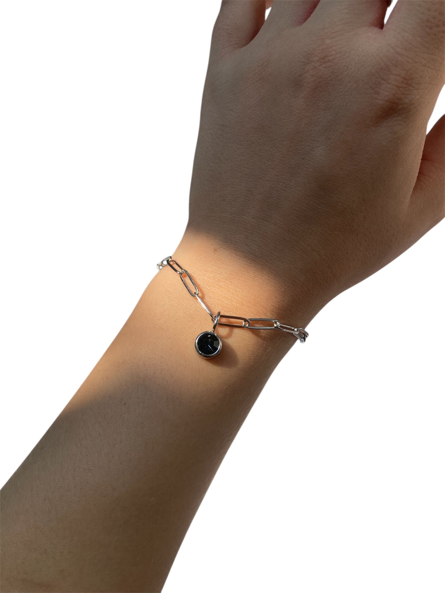 Pulsera con Colgantes Brillantes en Acero Inoxidable azul marino