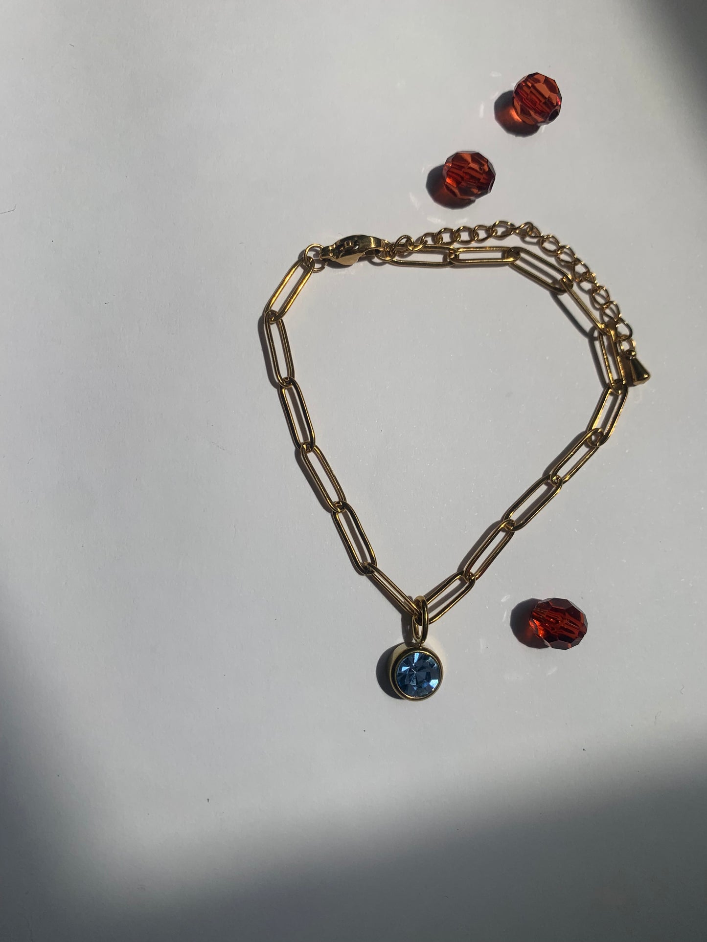 Pulsera con Colgantes Brillantes en Acero Inoxidable azul oro