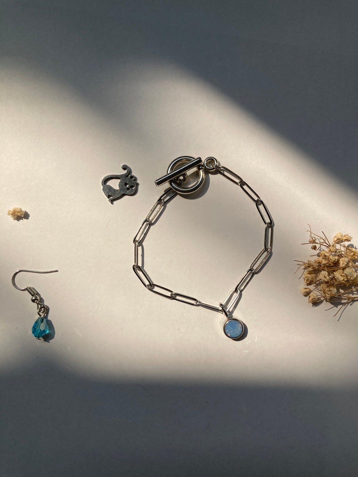 Pulsera con Colgantes Brillantes en Acero Inoxidable pastel