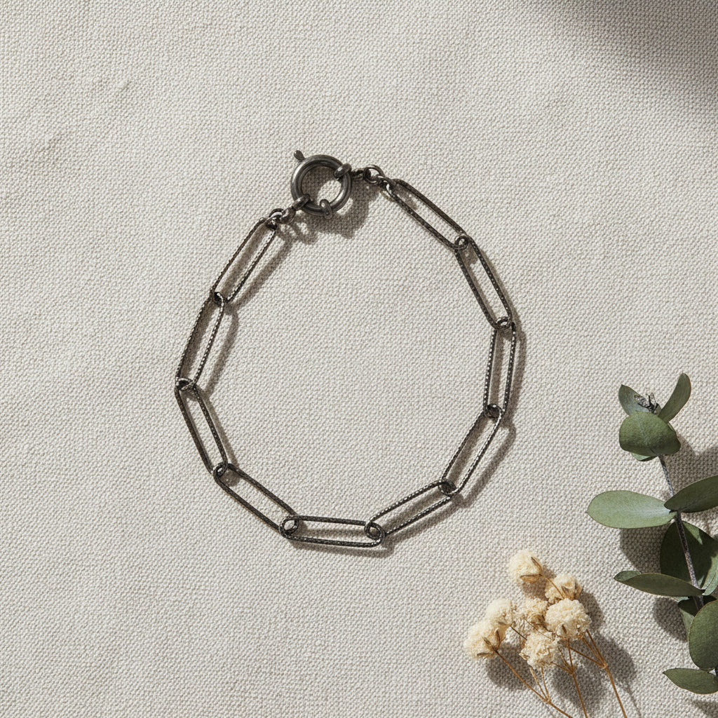 Pulsera eslabón de acero inoxidable estilo clásico Salem Bisutería