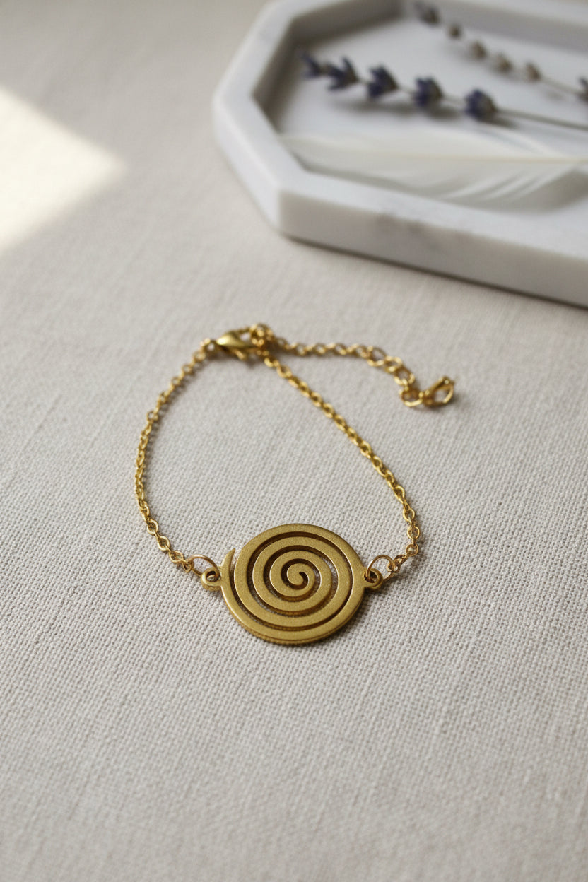 Pulsera espiral oro cerca