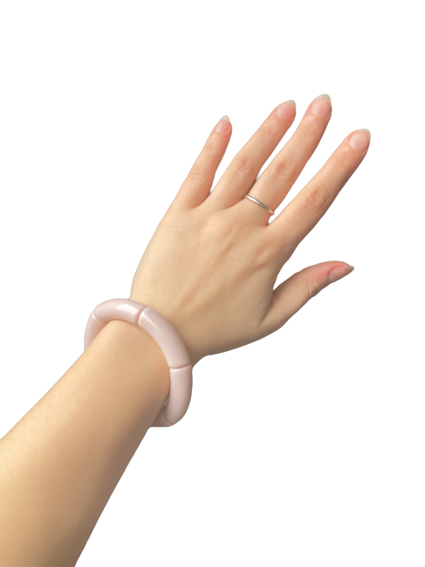 Pulseras Nudes rosa puesto