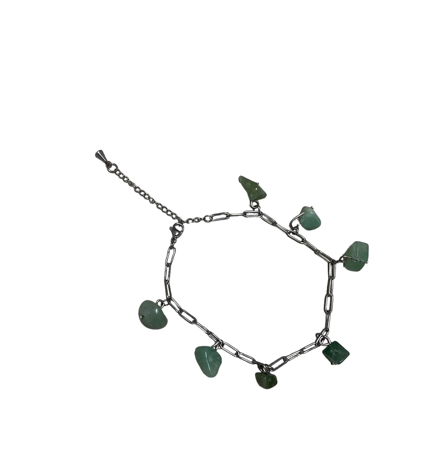 Tobillera de jade natural ajustable joya corporal artesanal Salem Bisutería
