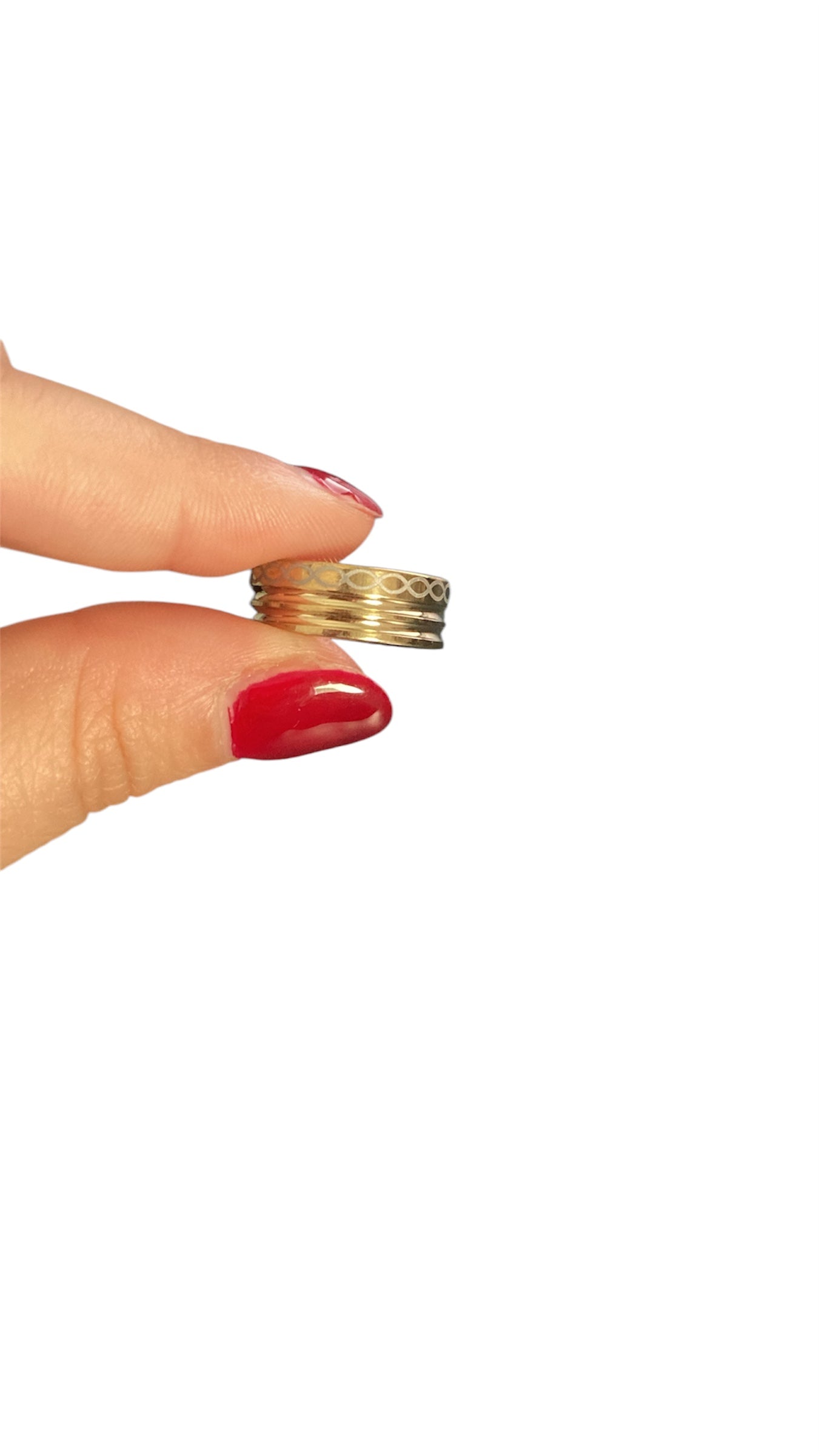 Anillo simple de acero inoxidable chapado en oro estilo minimalista Salem Bisutería