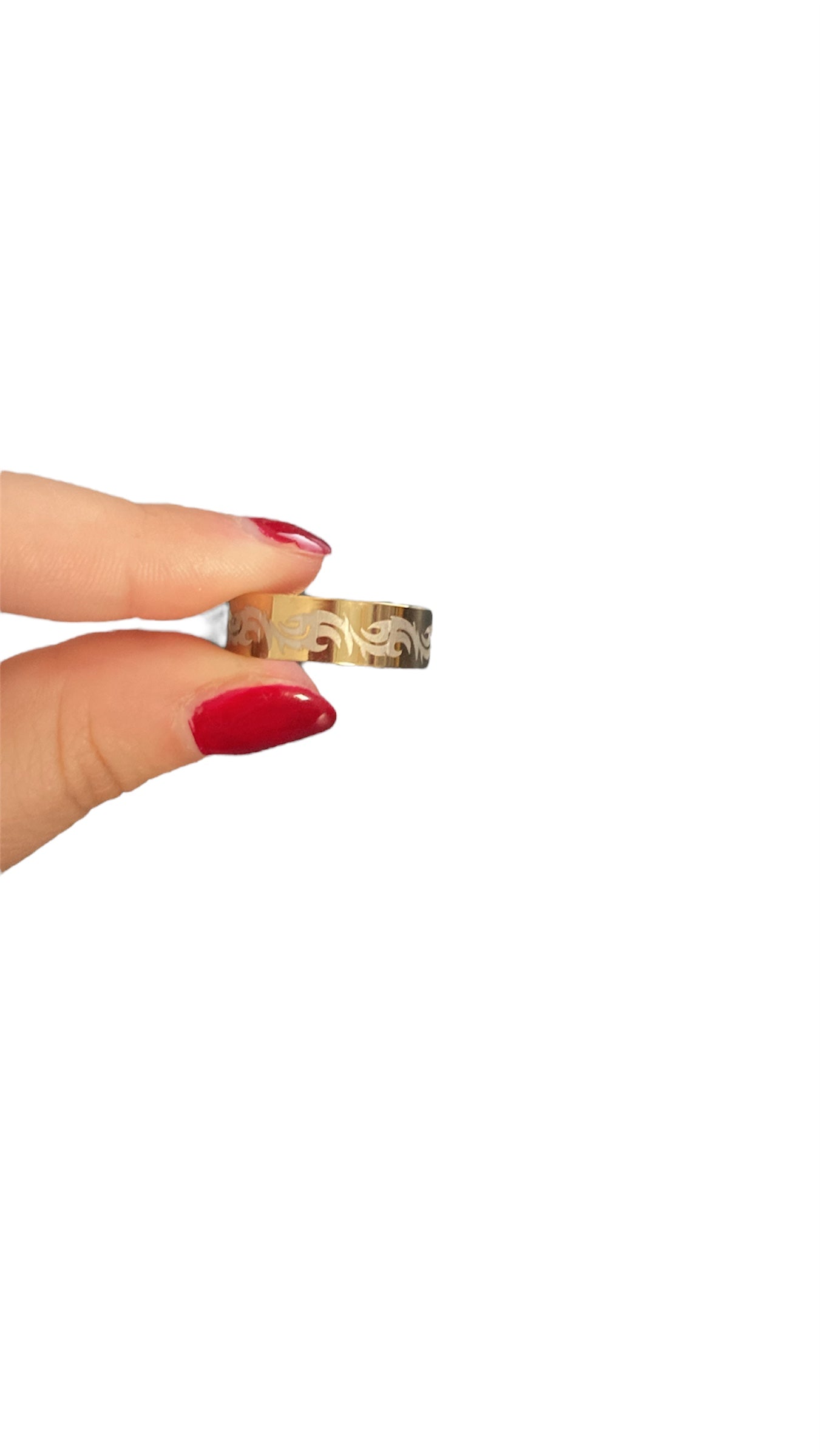 anillo simple de acero inoxidable oro
