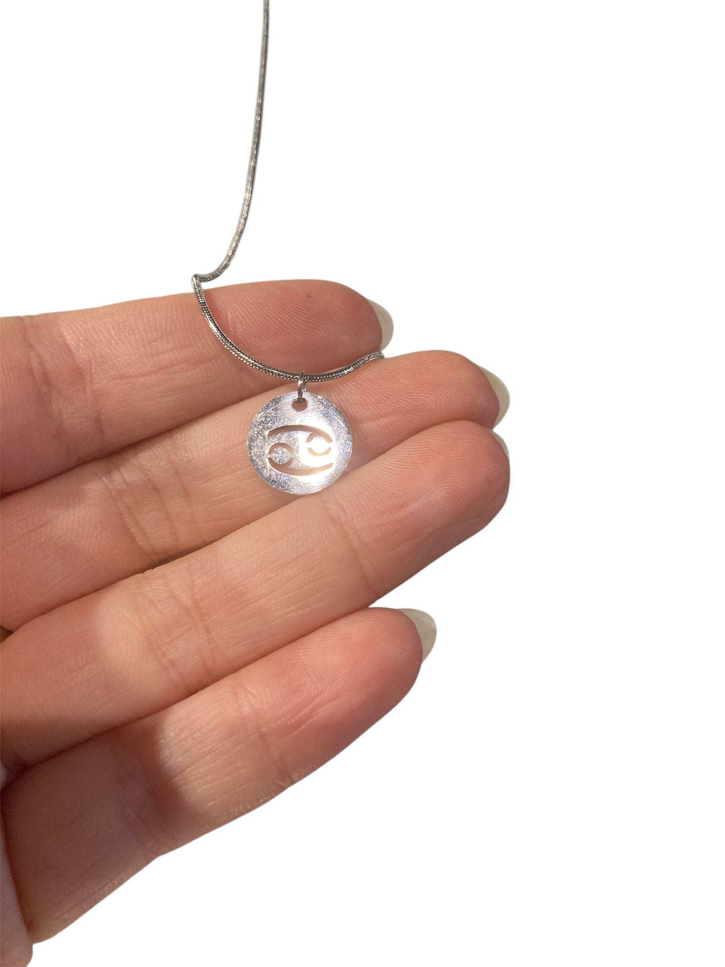 Collar signo zodiacal personalizado en acero inoxidable con cadena fina