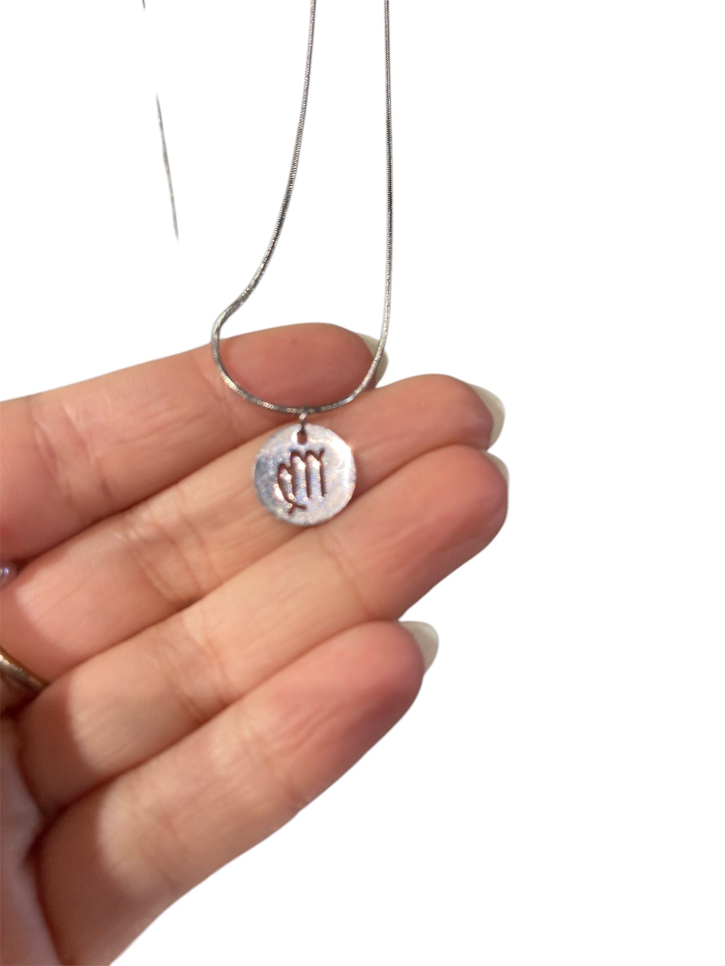Collar signo zodiacal personalizado en acero inoxidable con cadena fina