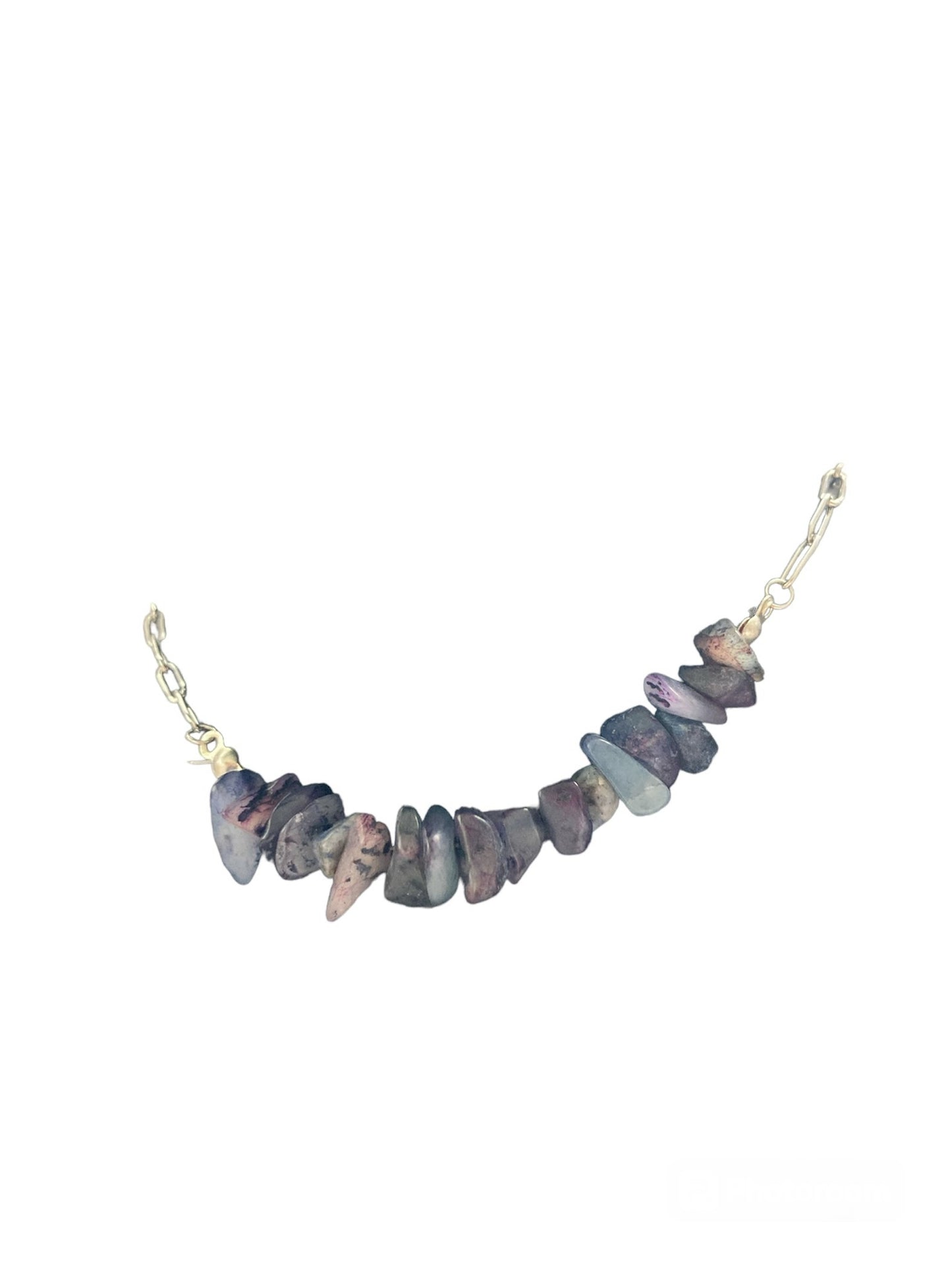 Collar Salem Bisutería con cadena fina de acero inoxidable y colgante de mineral