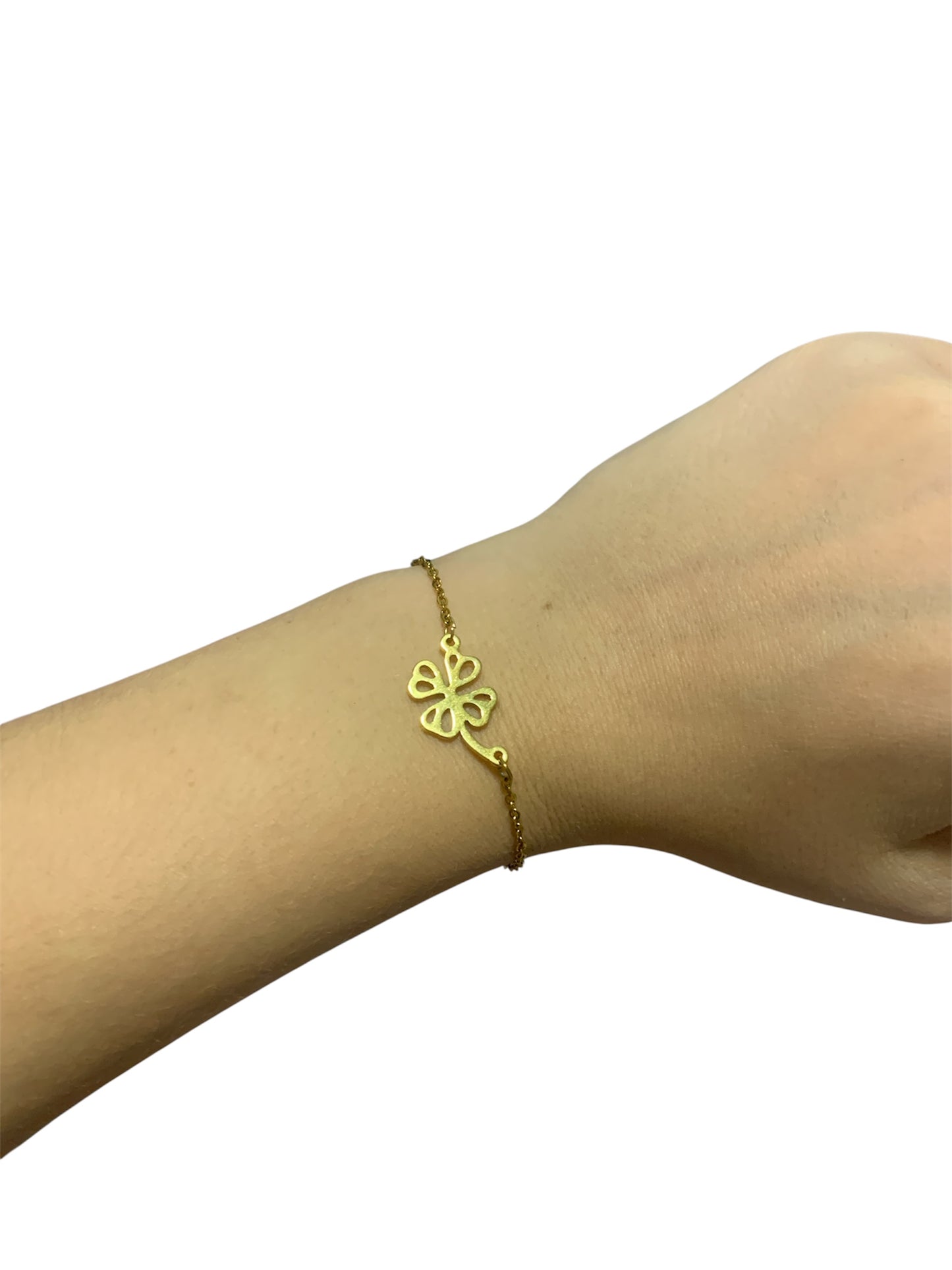 pulsera trébol puesto oro