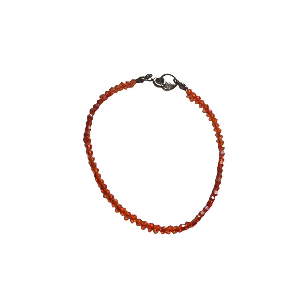 Pulsera minimalista con cuentas tupi de vidrio de 3 mm en hilo elástico