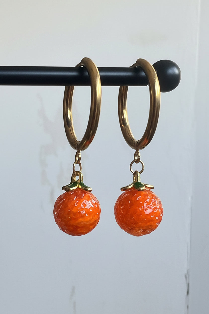 Pendientes Taronges Valencianes | Vidrio y oro | Salem Bisutería