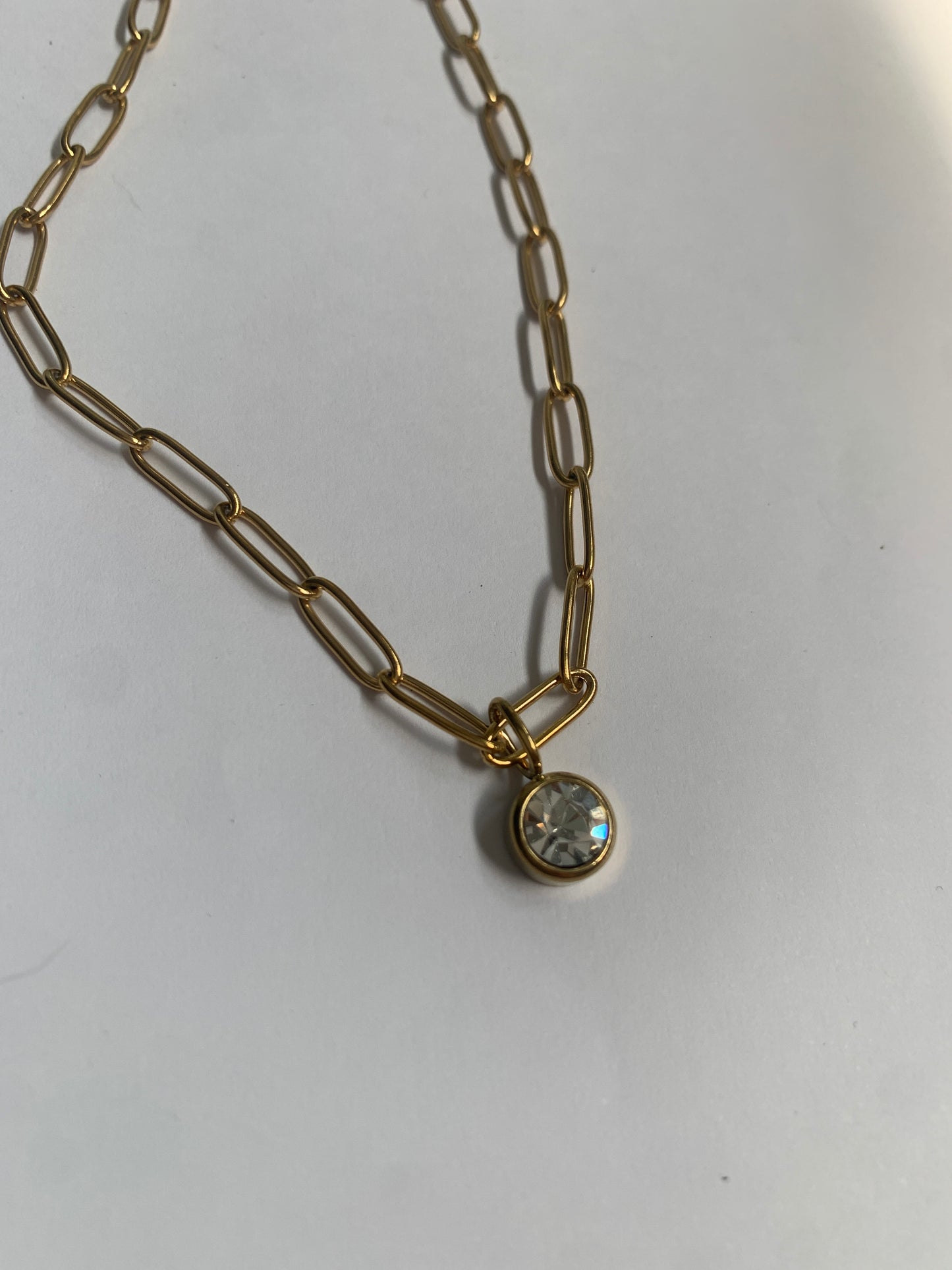 Collar de Cadena de Eslabones con Colgantes Brillantes en Acero Inoxidable | Salem Bisutería