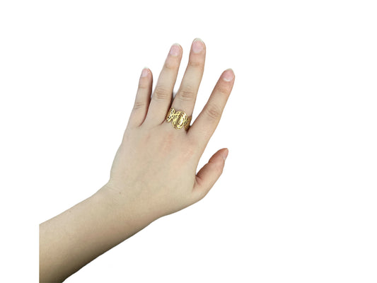 Anillo floral en acero inoxidable diseño artesanal de flor Salem Bisutería
