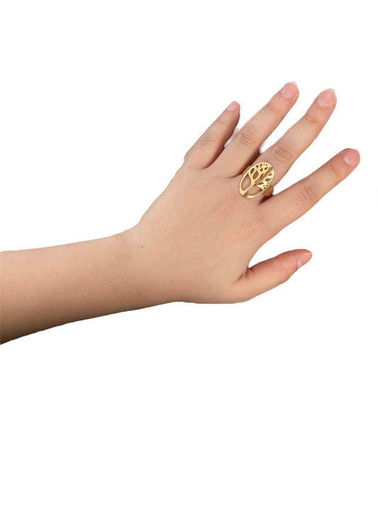 Anillo Árbol de la Vida en acero inoxidable diseño simbólico Salem Bisutería
