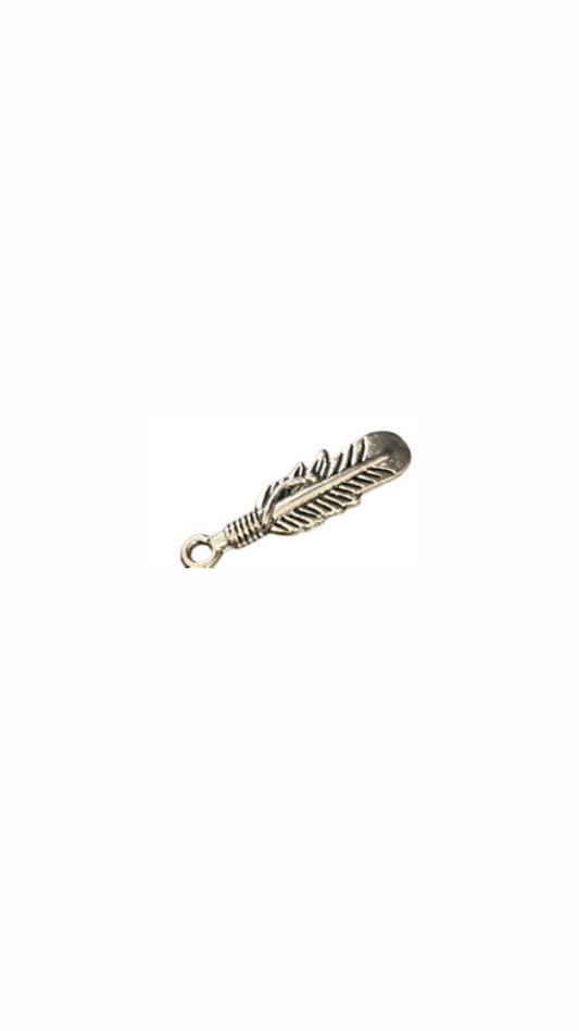 Colgante de pluma en acero inoxidable 1,5 cm Salem Bisutería
