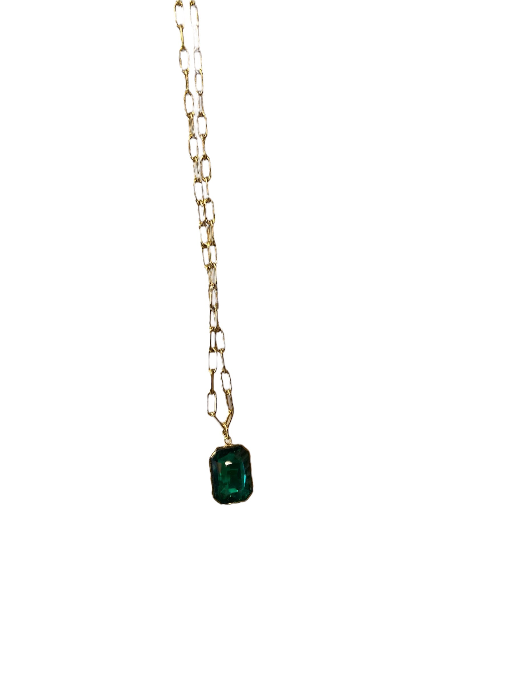 Collar esmeralda de cristal verde Salem Bisutería