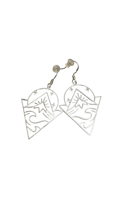 Pendientes Marymontana con gancho de plata 925 y colgante en acero inoxidable Salem Bisutería
