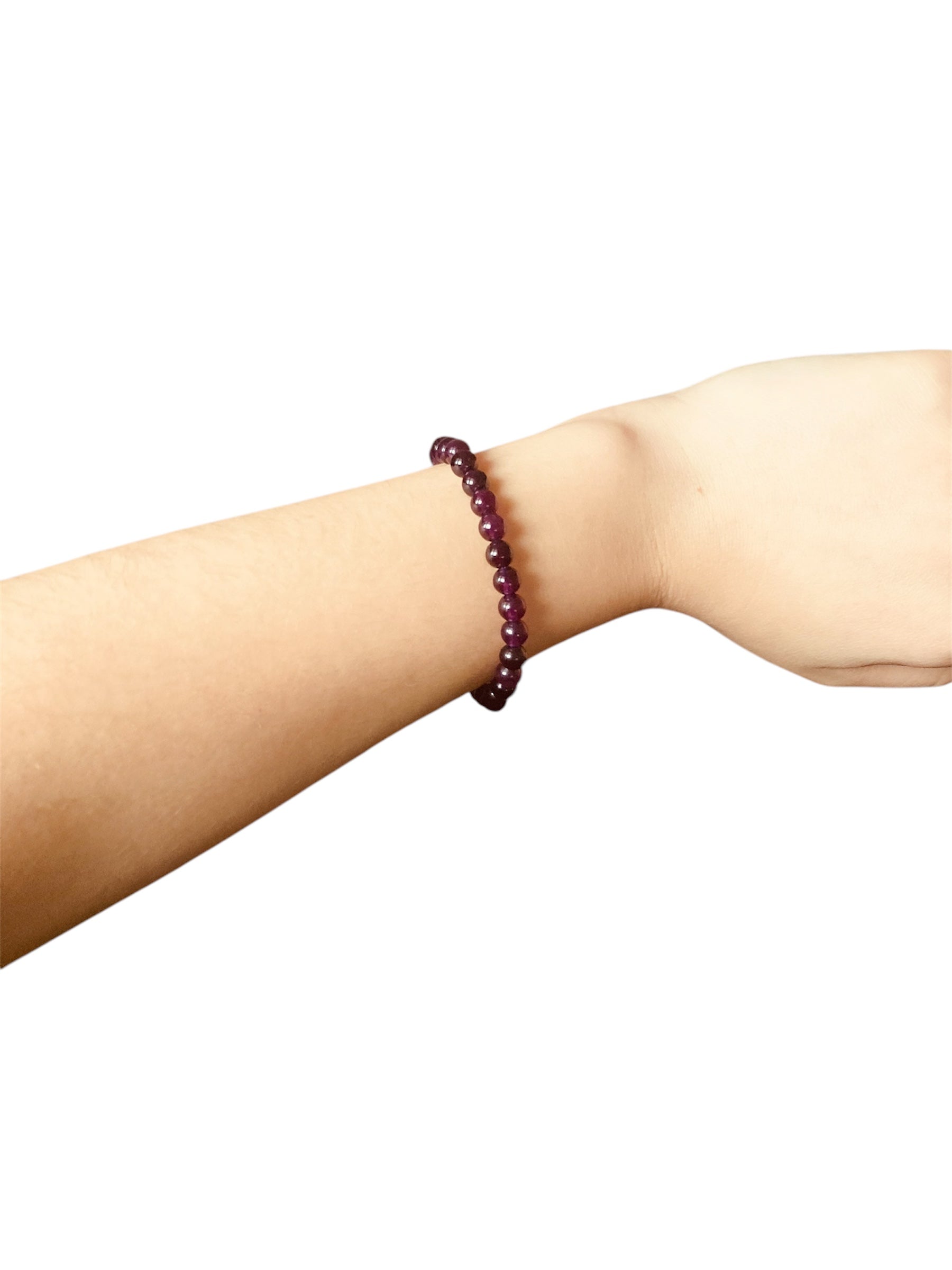 Pulsera Amatista con cuentas de piedra semipreciosa y base de acero inoxidable Salem Bisutería