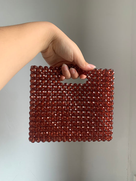 bolso de cuentas café