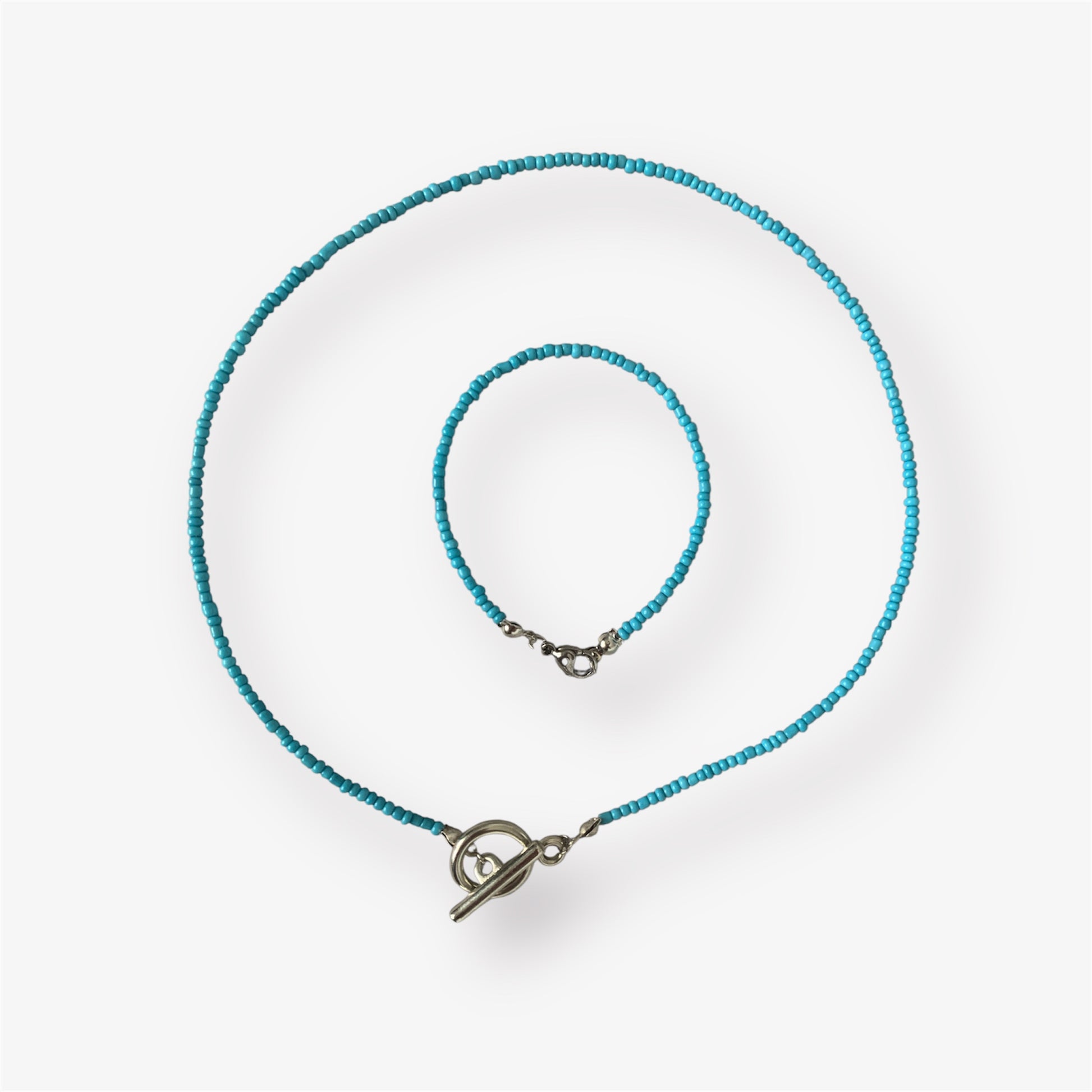 conjunto de cuentas de cristal azul mar 