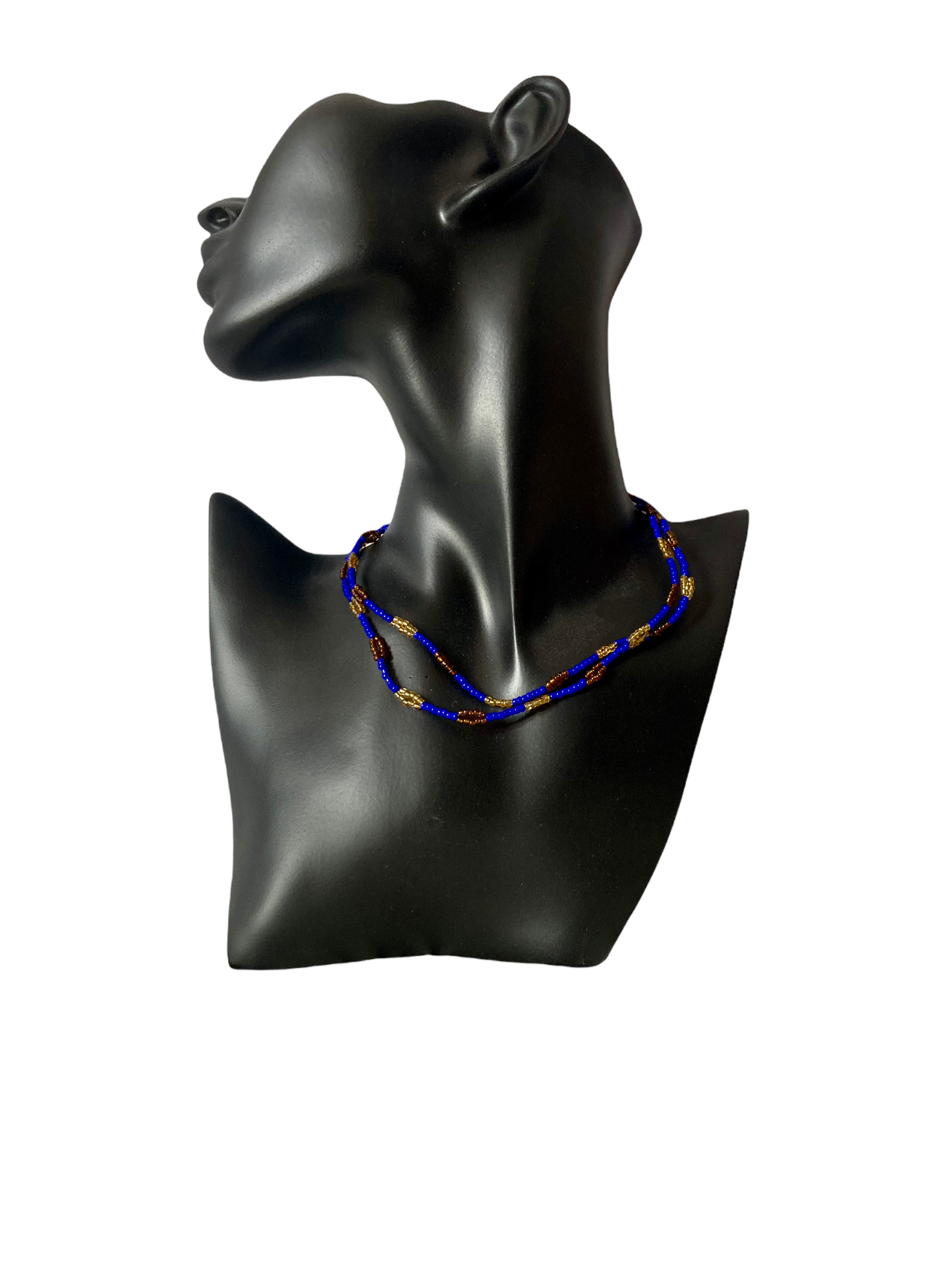 Collar Otoño largo con cuentas brillantes en tonos otoñales